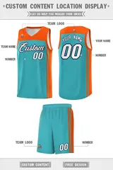 Bright Green Orange Classic Sets Basketball Jersey 5