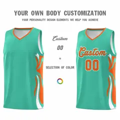 Bright Green Orange White Graffiti Side Curve Basketball Jersey Sets 3