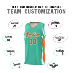 Bright Green Orange White Graffiti Side Curve Basketball Jersey Sets 4