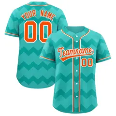 Bright Green Orange-White Ripple Baseball Jersey