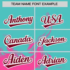 Bright Green Pink Ink Pattern Authentic Baseball Jersey 3