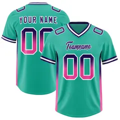 Bright Green Purple and Pink Gradient Sides Football Jersey 1