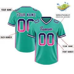 Bright Green Purple and Pink Gradient Sides Football Jersey 2