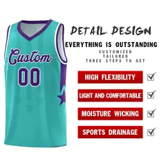 Bright Green Purple White Gradient Star Graffiti Basketball Jersey 2