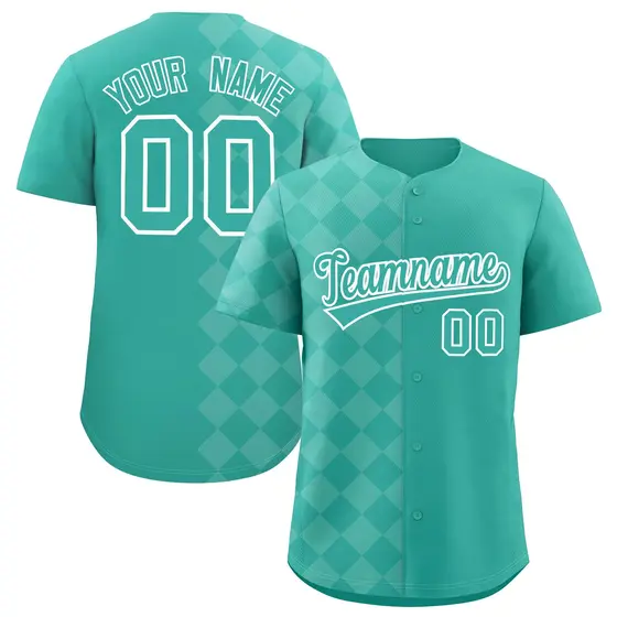 Bright Green Rhombus Design Authentic Baseball Jersey