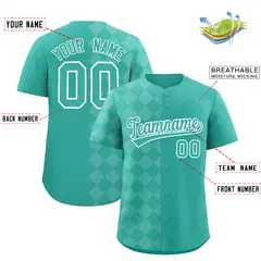 Bright Green Rhombus Design Authentic Baseball Jersey 2