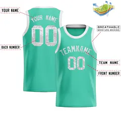Bright Green Sequined Trim Athletic Basketball Jersey 2