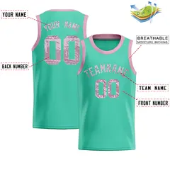 Bright Green Sequined Trim Athletic Basketball Jersey 2