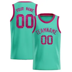 Bright Green Sequined Trim Athletic Basketball Jersey 1