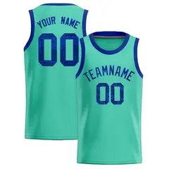 Bright Green Sequined Trim Athletic Basketball Jersey 1