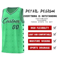 Bright Green Side Blocks Basketball Uniform Jersey 2