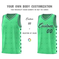 Bright Green Side Blocks Basketball Uniform Jersey 3