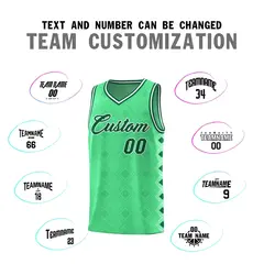 Bright Green Side Blocks Basketball Uniform Jersey 4