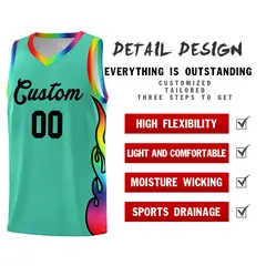 Bright Green Side Flame Basketball Jersey for Teams 2