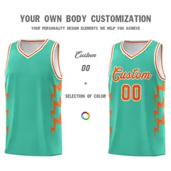 Bright Green Side Lightning Graffiti Basketball Jersey 3