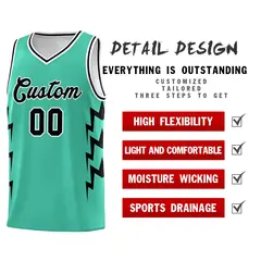 Bright Green Side Lightning Graffiti Basketball Jersey 2