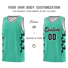 Bright Green Side Lightning Graffiti Basketball Jersey 3