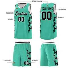 Bright Green Side Lightning Graffiti Basketball Jersey 5