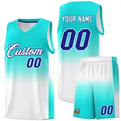 Bright Green White Gradient Uniform Basketball Jersey