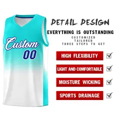 Bright Green White Gradient Uniform Basketball Jersey 2