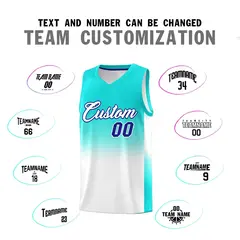 Bright Green White Gradient Uniform Basketball Jersey 4