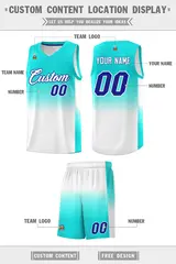 Bright Green White Gradient Uniform Basketball Jersey 5