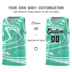 Bright Green White Graffiti Fluids Basketball Jersey Sets 3
