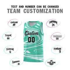 Bright Green White Graffiti Fluids Basketball Jersey Sets 4