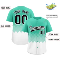 Bright Green White Grid Blur Pattern Baseball Jersey 2