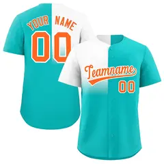 Bright Green White Half Gradient Authentic Baseball Jersey 1