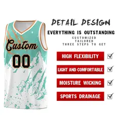 Bright Green White Snow Mountain Beast Pattern Basketball Jersey 2