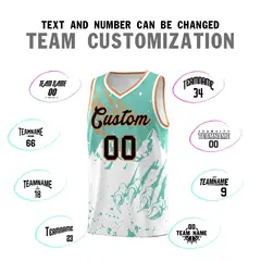Bright Green White Snow Mountain Beast Pattern Basketball Jersey 4