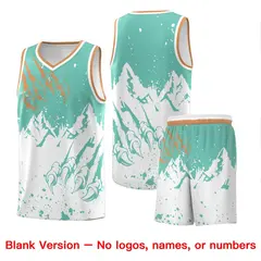 Bright Green White Snow Mountain Beast Pattern Basketball Jersey 7