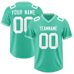 Bright Green White Square Neckline Football Jersey