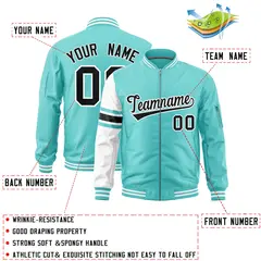 Bright Green White Stripe Varsity Letterman Bomber Jacket 2