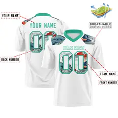 Bright Green White Ukiyo-e Auspicious Clouds Graffiti Football Jersey 2
