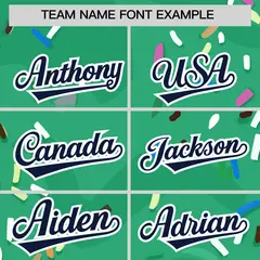 Brilliant Green Ice Cream Cone Graffiti Baseball Jersey 3