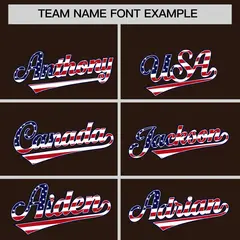Brown American Flag Design Baseball Jersey 3