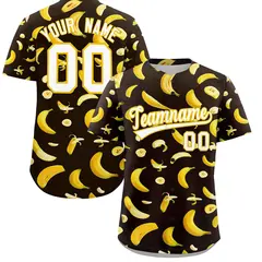 Brown Banana Graffiti Pattern Fashion Baseball Jersey 1