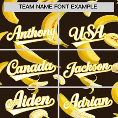 Brown Banana Graffiti Pattern Fashion Baseball Jersey 4