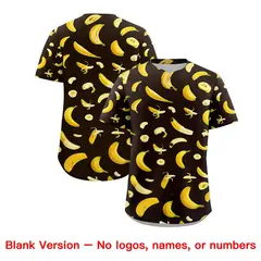 Brown Banana Graffiti Pattern Fashion Baseball Jersey 7