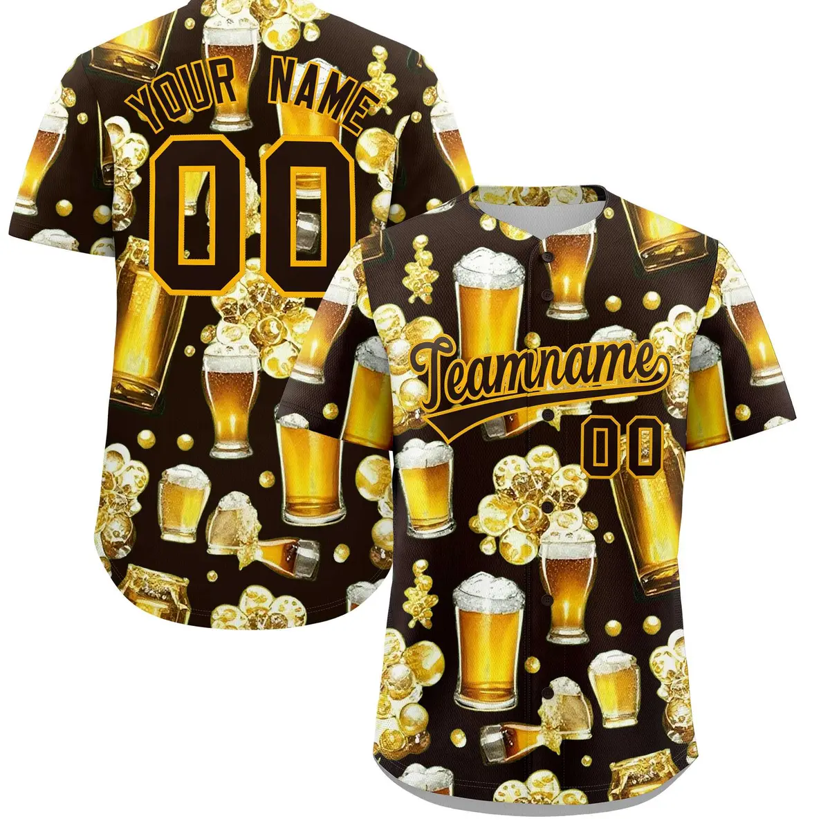 Brown Beer Day Parties Baseball Jersey
