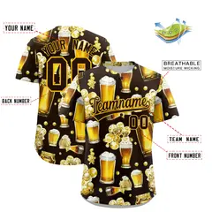 Brown Beer Day Parties Baseball Jersey 2