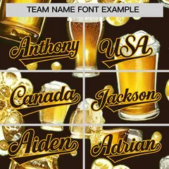 Brown Beer Day Parties Baseball Jersey 3