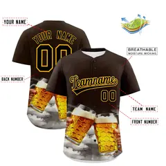 Brown Beer Day Parties Baseball Jersey 2