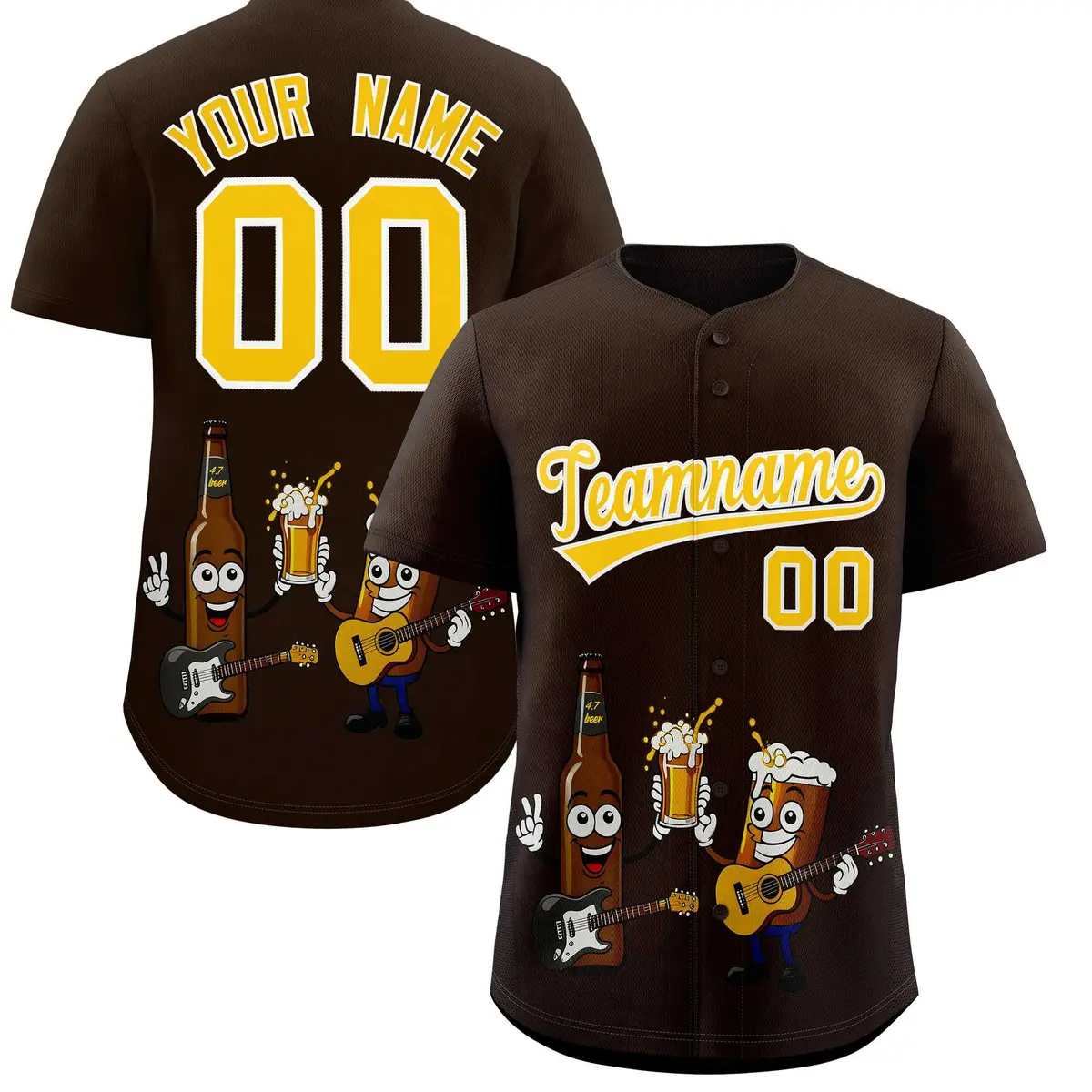 Brown Beer Day Parties Baseball Jersey