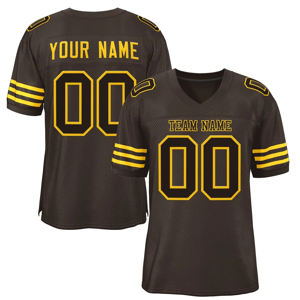 Brown Black-Gold Classic Style Authentic Football Jersey