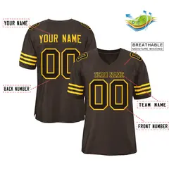Brown Black-Gold Classic Style Authentic Football Jersey 2