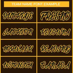 Brown Black-Gold Classic Style Hockey Jersey 3