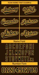 Brown Black-Gold Classic Style Hockey Jersey 3
